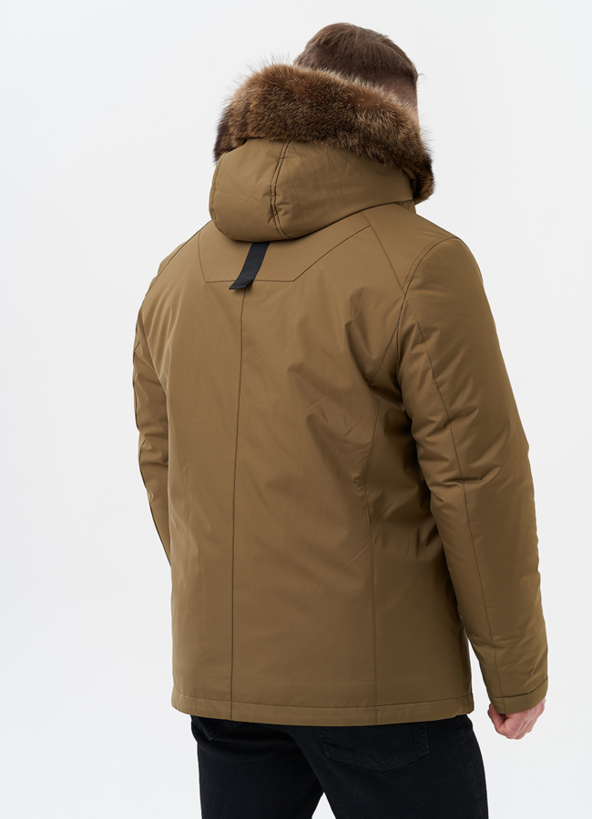 Парка мужская на мехе из волка модель № 29069 универмаг малина