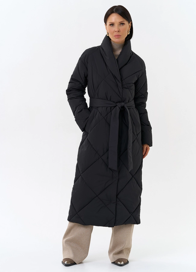 Женский пуховик с воротником шаль модель № 31740 в кредит