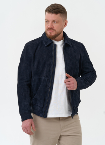 Мужская куртка бомбер из натуральной замши
