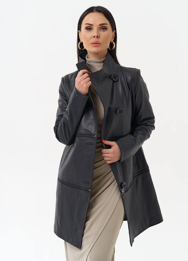 Плащ трансформер из натуральной кожи модель № 22453 универмаг малина