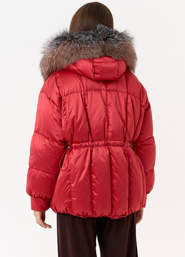 Женский пуховик с отделкой из меха блюфрост модель № 31445 в рассрочку