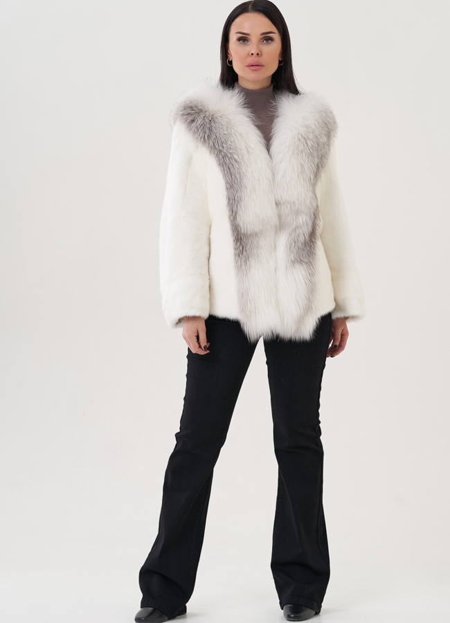 фото Короткая шуба из норки модель № 29466