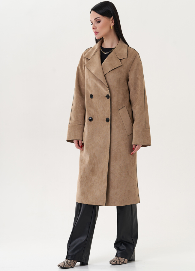 фото Пальто из эко замши модель № 26868