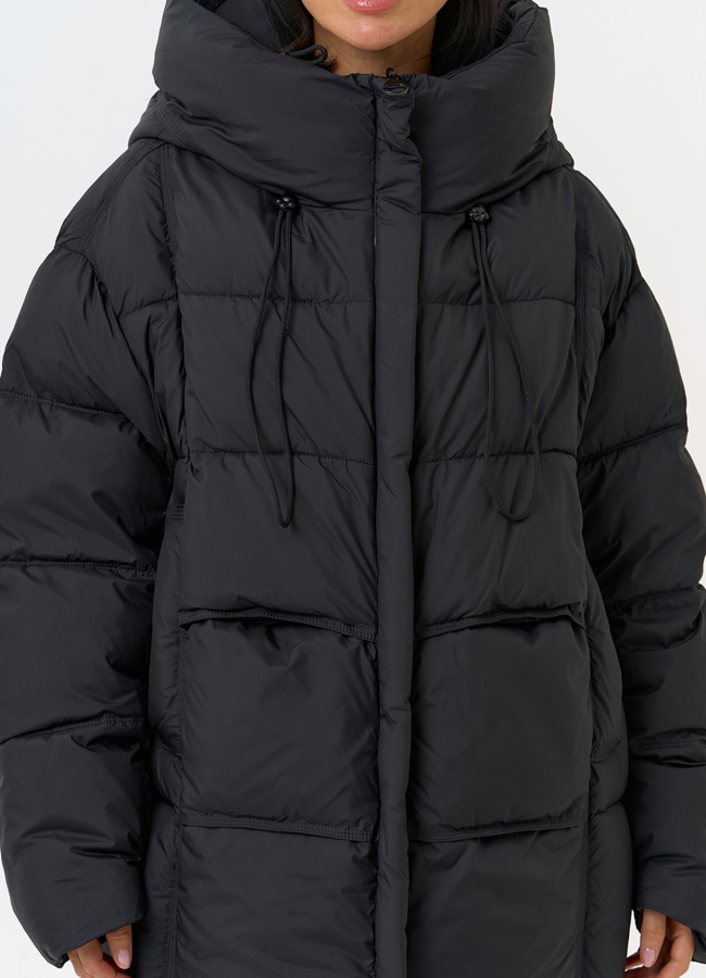 Двухсторонний женский пуховик с капюшоном модель № 31595 универмаг малина