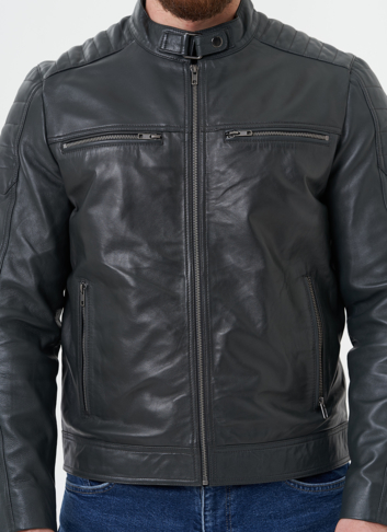 Мужская "мото" куртка из натуральной кожи