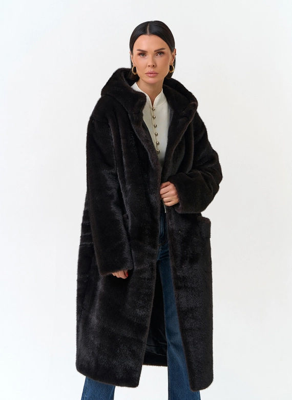 Женская шуба из эко меха фото