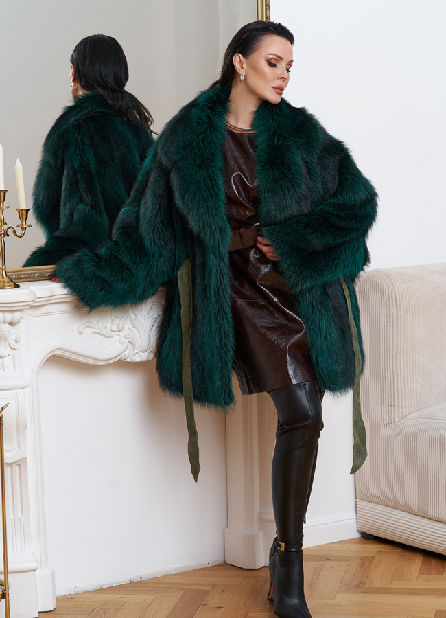 фото Шуба из енота летучая мышь модель № 29365