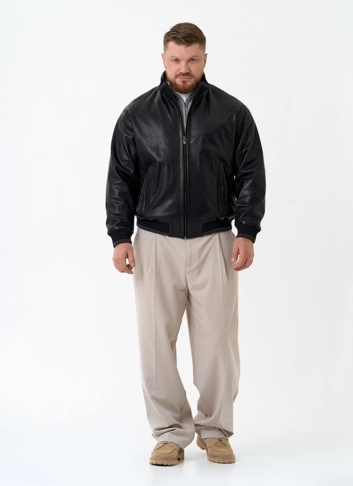 Мужская куртка бомбер из натуральной кожи фото